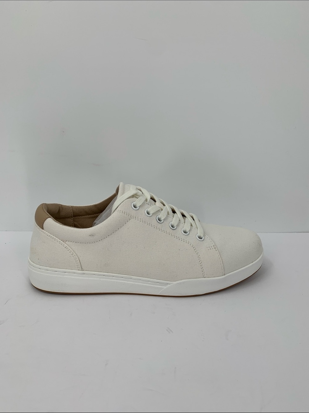 ABEO Encore lace lace-up sneaker shoe white canvas tie comfort footbed 8 WIDE 8W